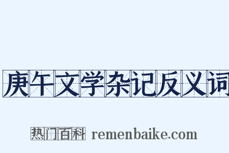 庚午文学杂记反义词是什么意思的图片